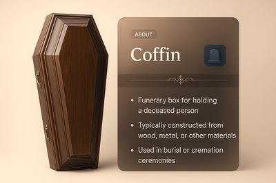 Elegant Coffin with Informative Overlay Design