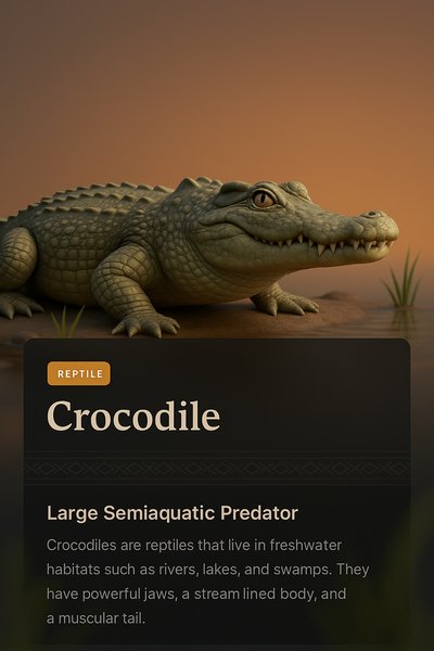 3D Crocodile Design for Web Page Layout