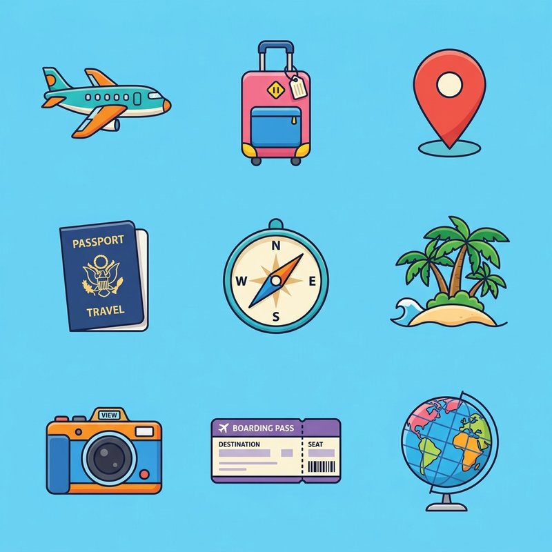 flat lay travel essentials