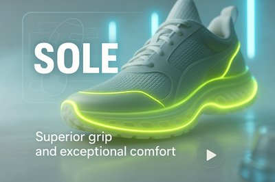 Modern Athletic Shoe Promotion Featuring Innovative Design