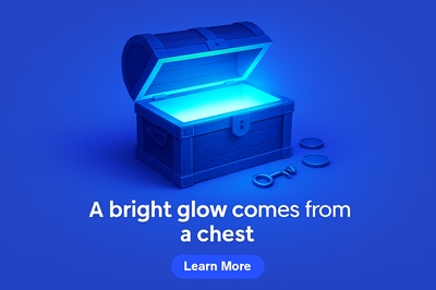 Illuminated Blue Chest with Glowing Interior