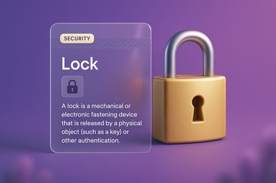 3D Illustration of a Lock with Modern Design Elements