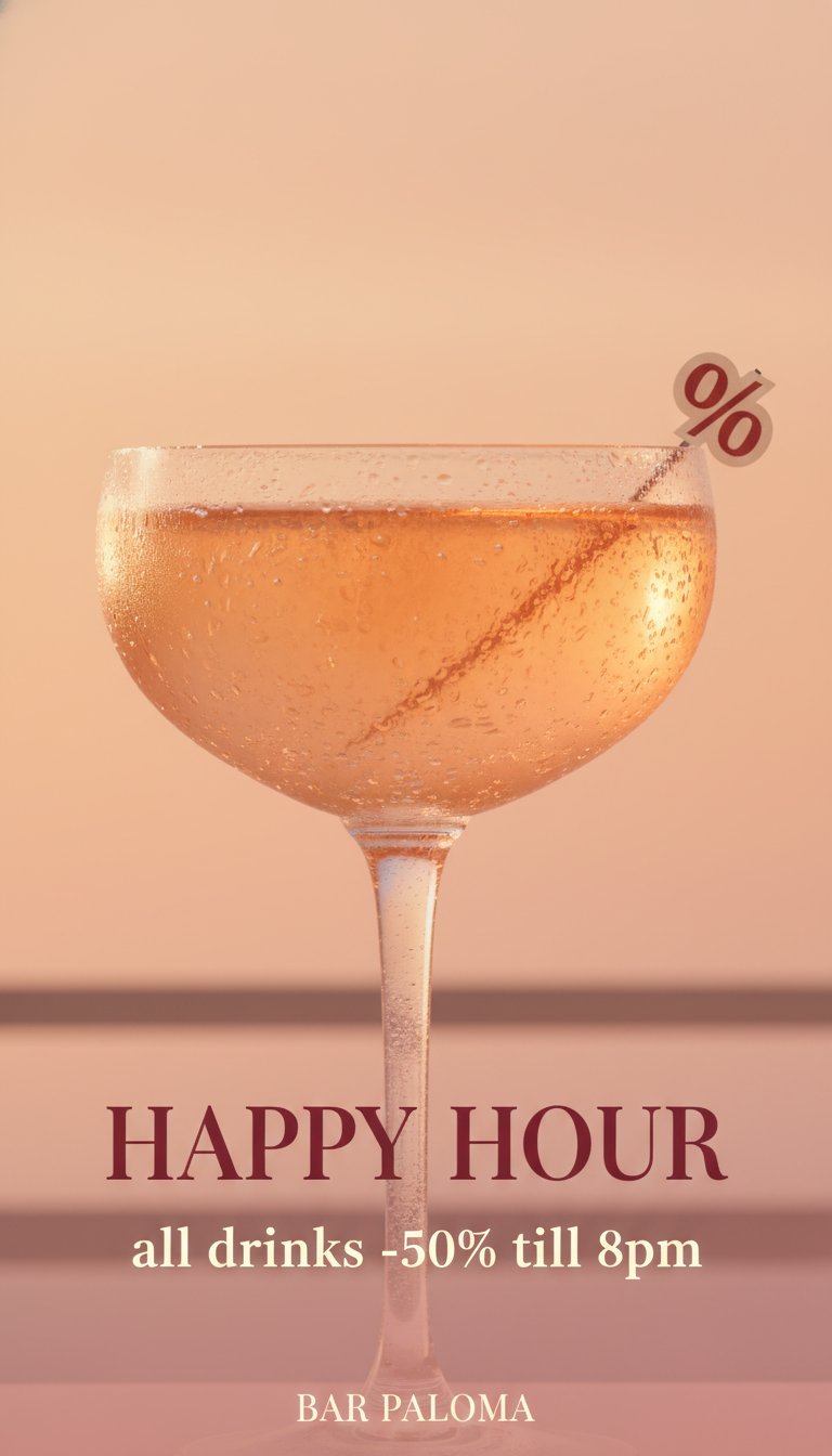 Happy hour cocktail promotion