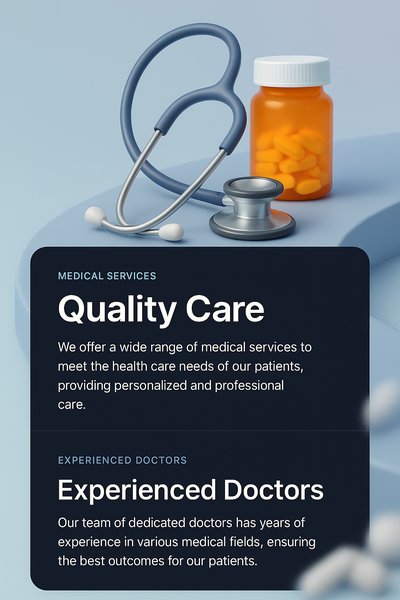 3D Medical Theme Web Design with Informative Blocks