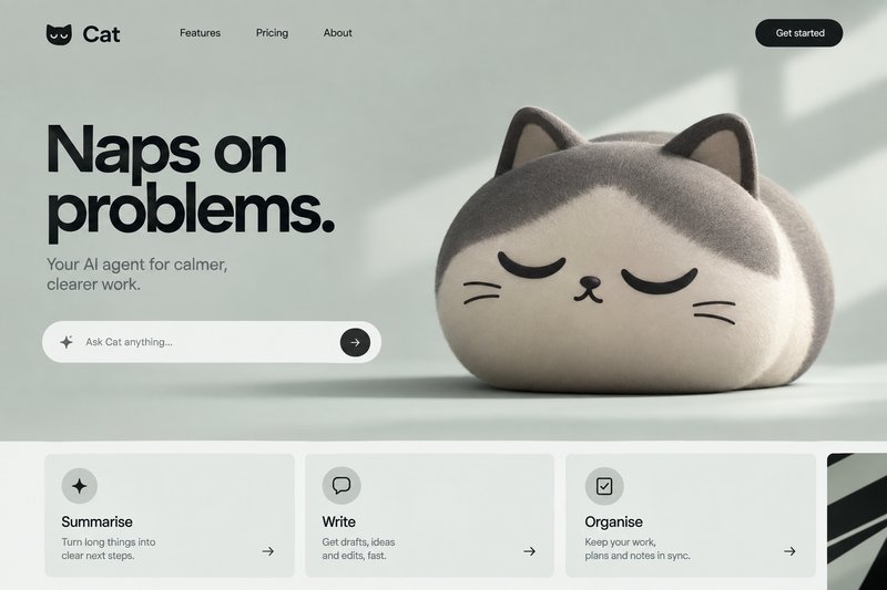 AI agent landing page design