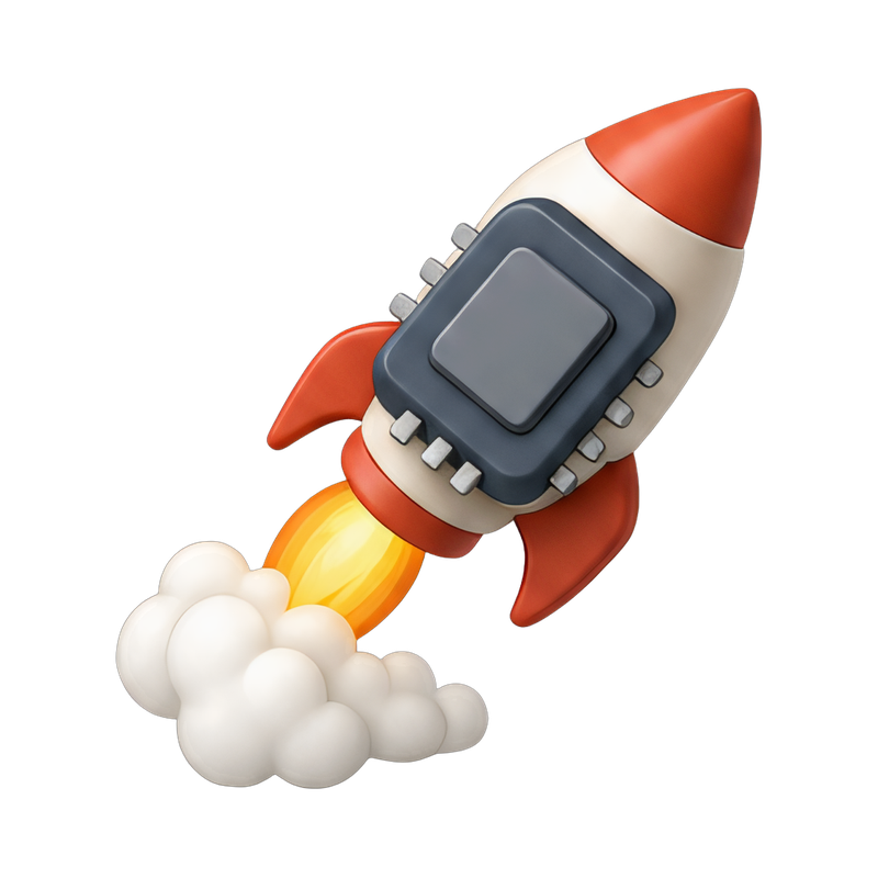 chip on a rocket launch