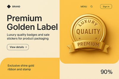 Premium Golden Label Design for Luxury Packaging