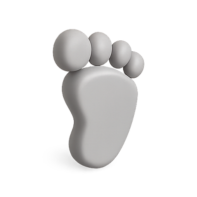 Stylized 3D Footprint Icon Representing Foot Health