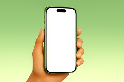 Green Smartphone Centered in Gradient Background