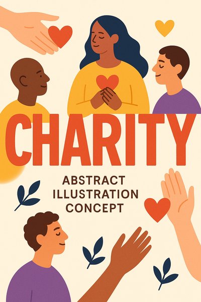 Abstract Illustration Concept Depicting Charity and Community Support