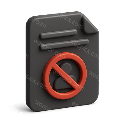 3D Blacklist Icon with Volumetric Design