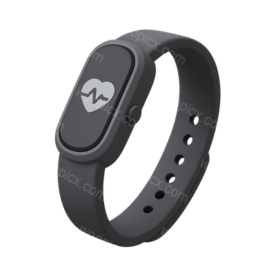 3D Fitness Tracker Icon with Heart Rate Monitor