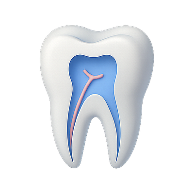 3D Illustration of a Tooth with Inner Structure