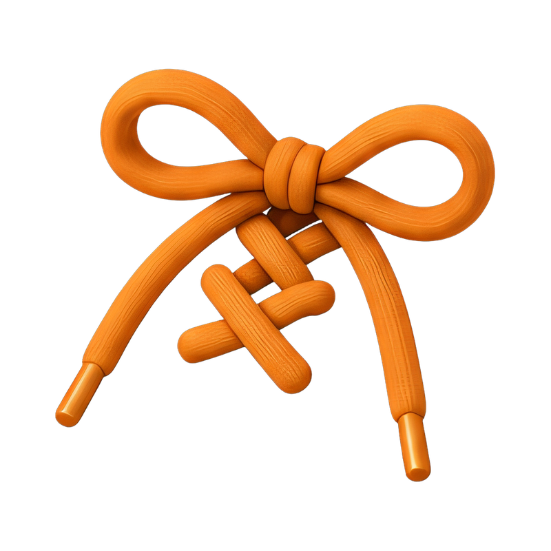 neatly tied shoelace bow