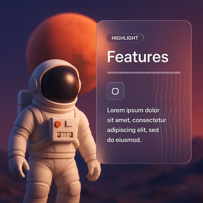 Epic Astronaut Illustration in Front of Mars