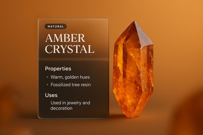 Stunning Amber Crystal with Elegant Design Elements