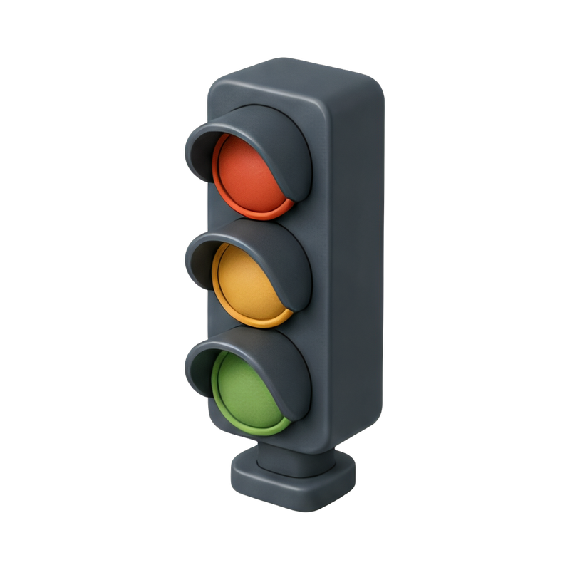 three-lamp traffic light
