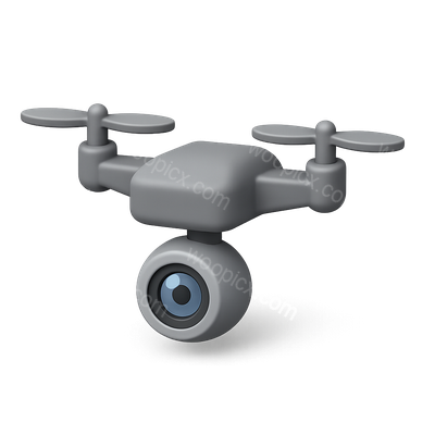 3D Icon of a Surveillance Drone with Camera