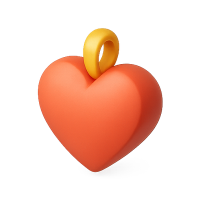 3D Heart Emoji with Loop Design