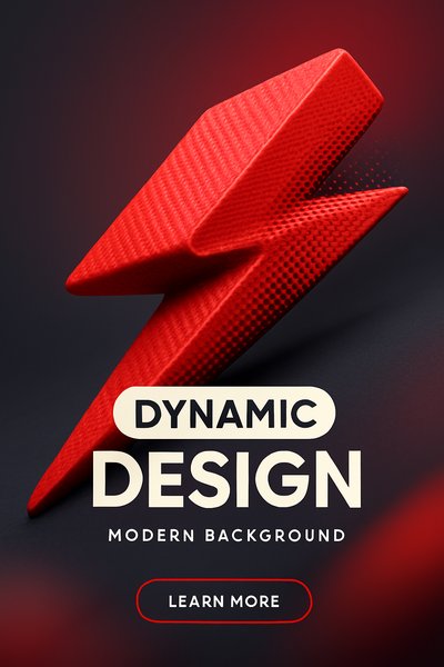 Dynamic Design Concept with 3D Lightning Bolt Visual