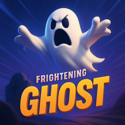 Dynamic and Frightening Ghost Illustration with Bold Title