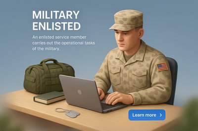 Detailed 3D Illustration of Military Enlisted Personnel