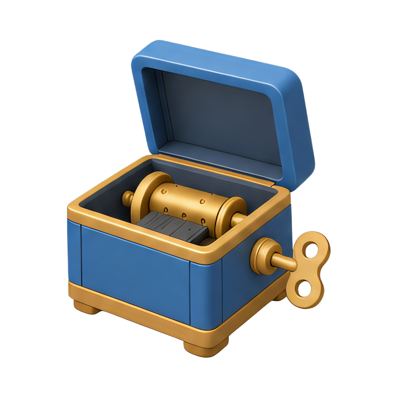 open vintage music box