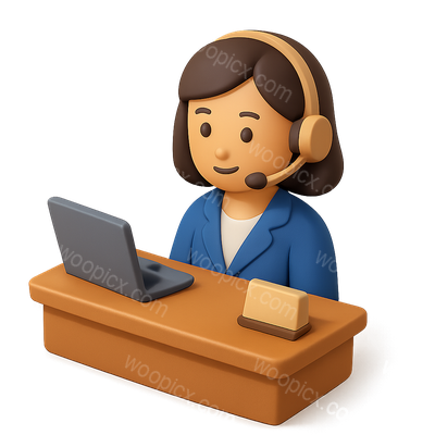 3D Receptionist Icon in Isometric View