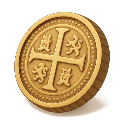 3D Spanish Real Coin with Detailed Design