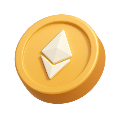 Stylized 3D Altcoin Icon with Isometric Design
