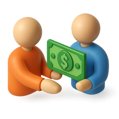 3D Money Exchange Icon with Isometric View