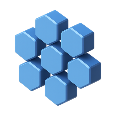 3D Hexagon Icon with Isometric Design and Blue Tones