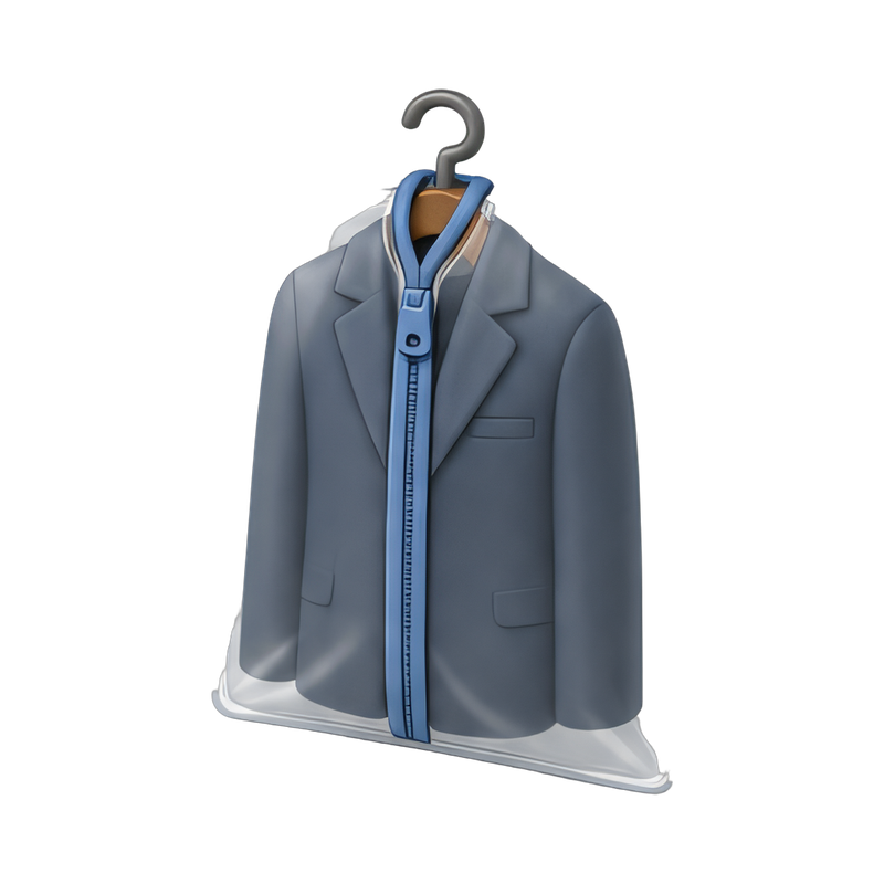 Clean garment in a bag