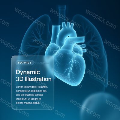 Dynamic 3D Illustration of Human Heart and Lungs