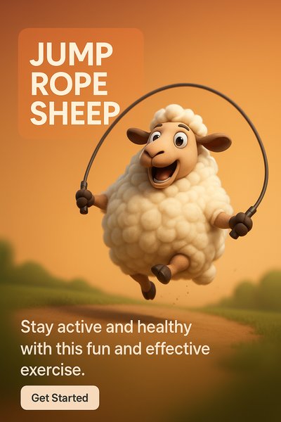 Playful Animated Sheep Promoting Fitness Activity