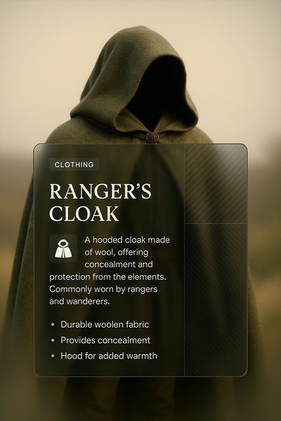 Stylish Ranger's Cloak with Informative Overlay