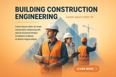 Digital Building Construction Engineering Illustration