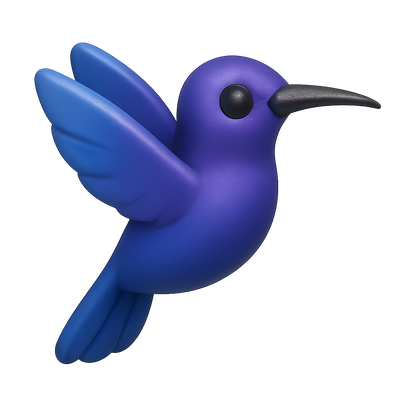 Colorful 3D Hummingbird Illustration