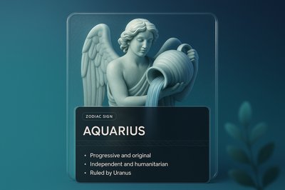 3D Illustration of Aquarius Zodiac Sign in Elegant Design