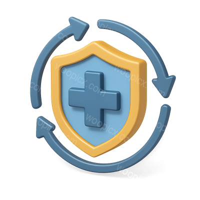 3D Shield Icon Representing Preventive Measures