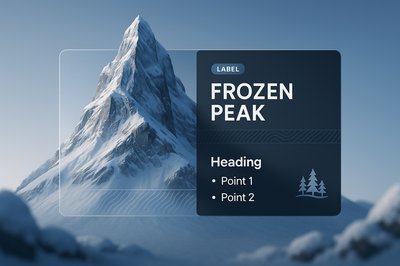 Stunning 3D Illustration of a Frozen Peak with Integrated Design Elements