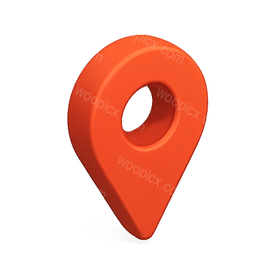 3D Orange Location Pin Icon for Mapping Applications