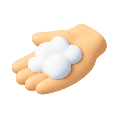 Emoji Representation of Soap Foam on Hand