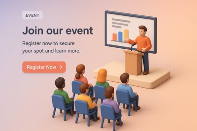 Detailed 3D Illustration of an Event Presentation