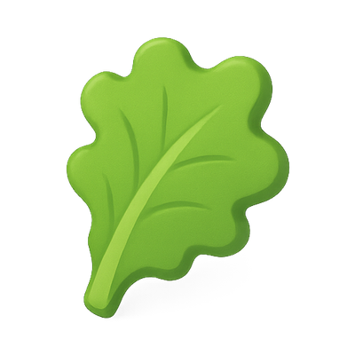 Stylized Green Leaf Icon for Nature Themes