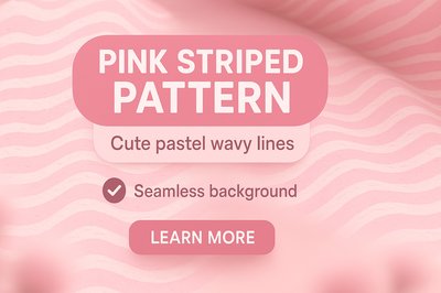 Seamless Pink Striped Background with Wavy Lines