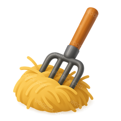 3D Icon of a Fork Embedded in Yellow Spaghetti