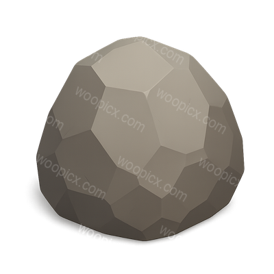 Stylized 3D Boulder Icon with Isometric Design