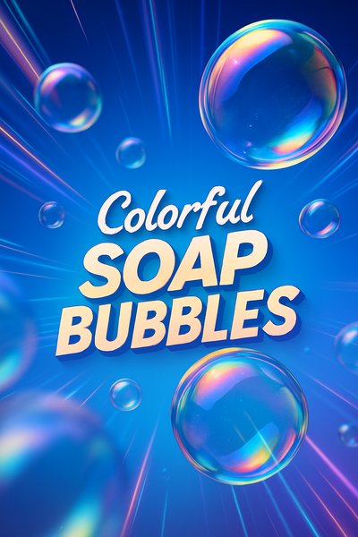 Dynamic Colorful Soap Bubbles with Rainbow Reflections