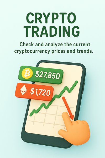 Crypto Trading App Promotion with Graph and Price Indicators